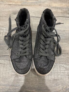 G by Guess Women's Sparkle High-Top Sneakers in Dark Gray